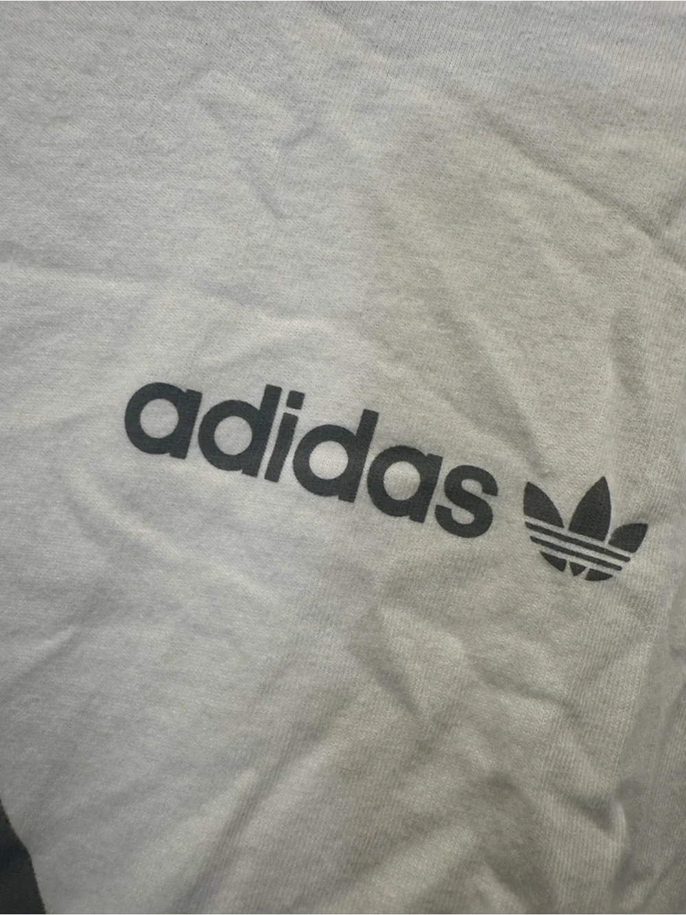 adidas White Tee with Large Black Trefoil Graphic 0006